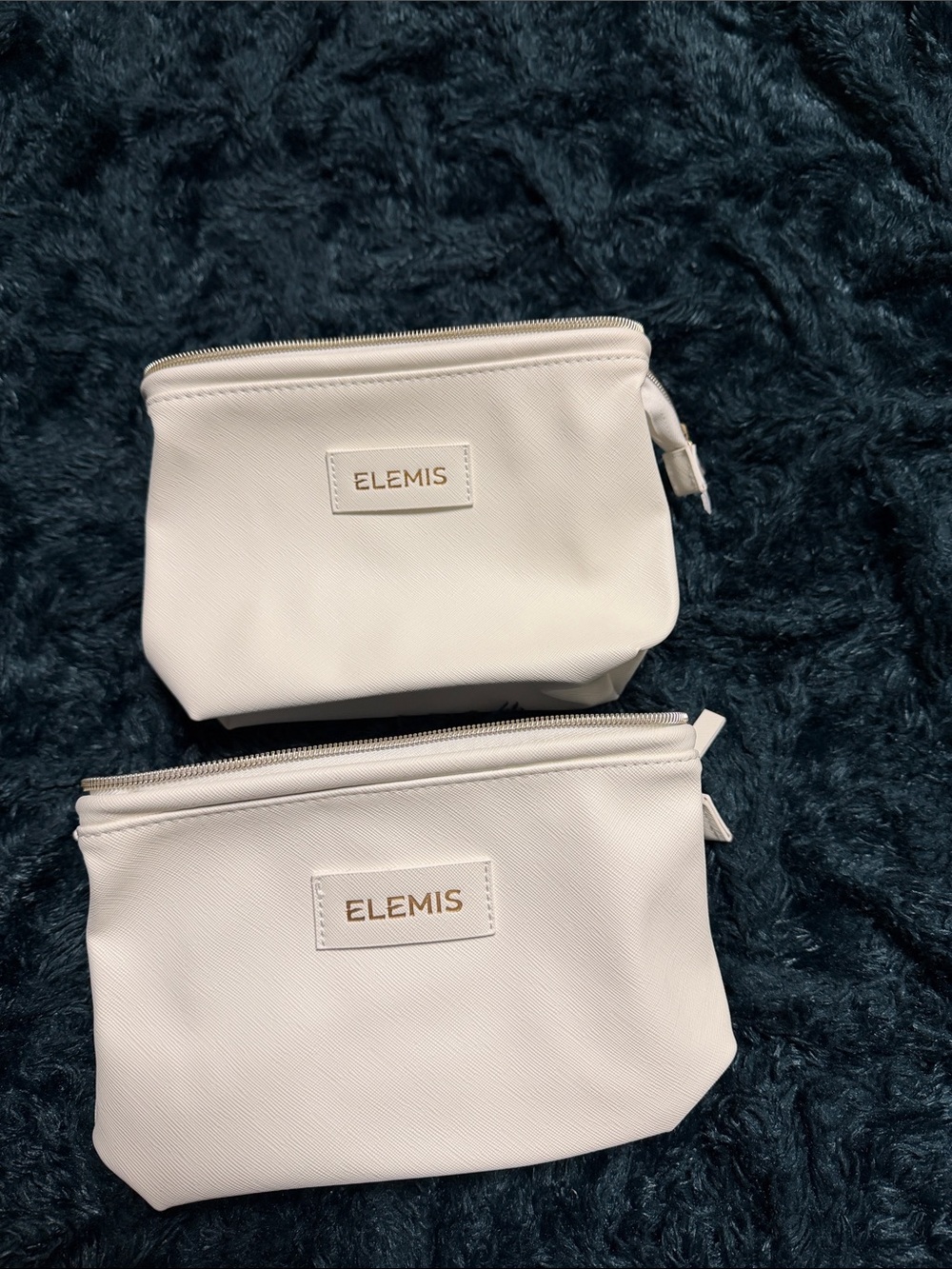 ELEMIS Cream Double Cosmetic Pouches with Zip